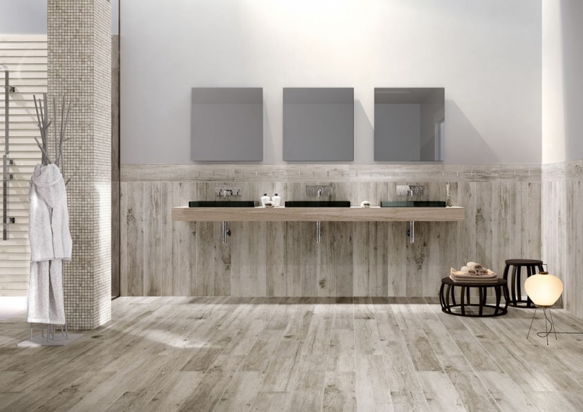 Piastrelle e mosaici linea bagno trento Rivestimento bagno legno